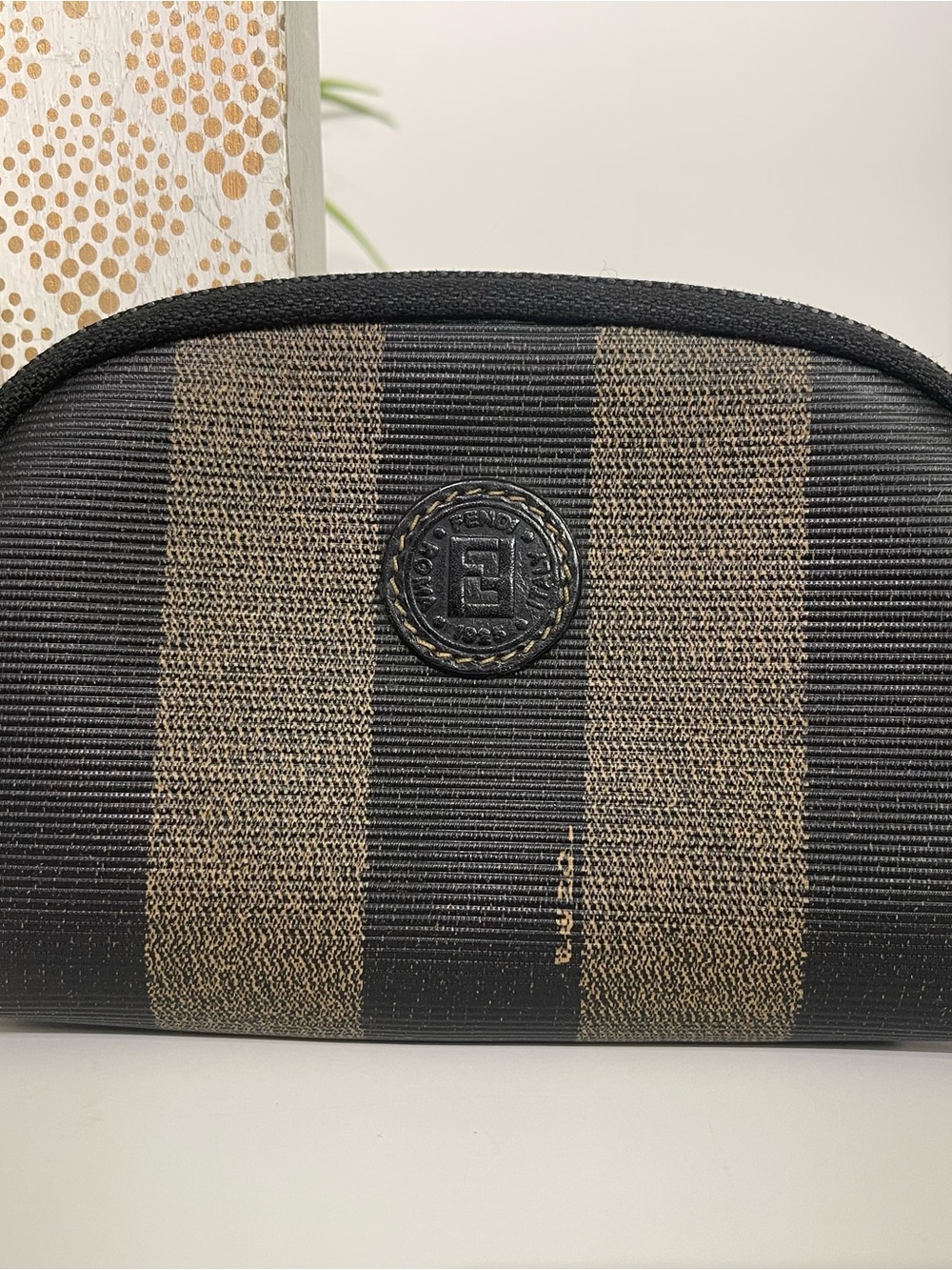 Fendi Pequin Cosmetic Toiletry Pouch